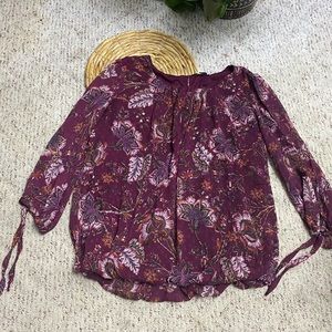 Touched Bottom blouse with tie sleeve detail Sz 1X